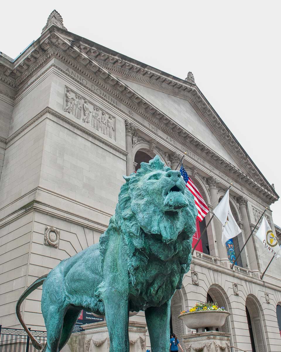 Outside the Art Institute of Chicago on a tour in Chicago Illinois
