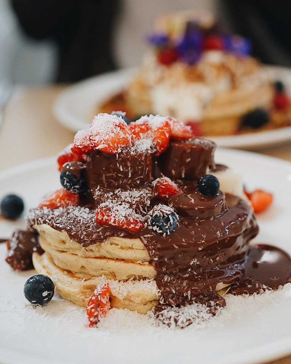 Pancakes with chocolate at Moak Pancakes Amsterdam
