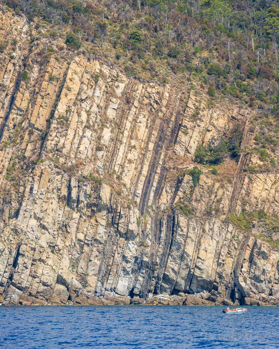 Part of the Ligurian Coastline seen on a sailing tour from Genoa Italy