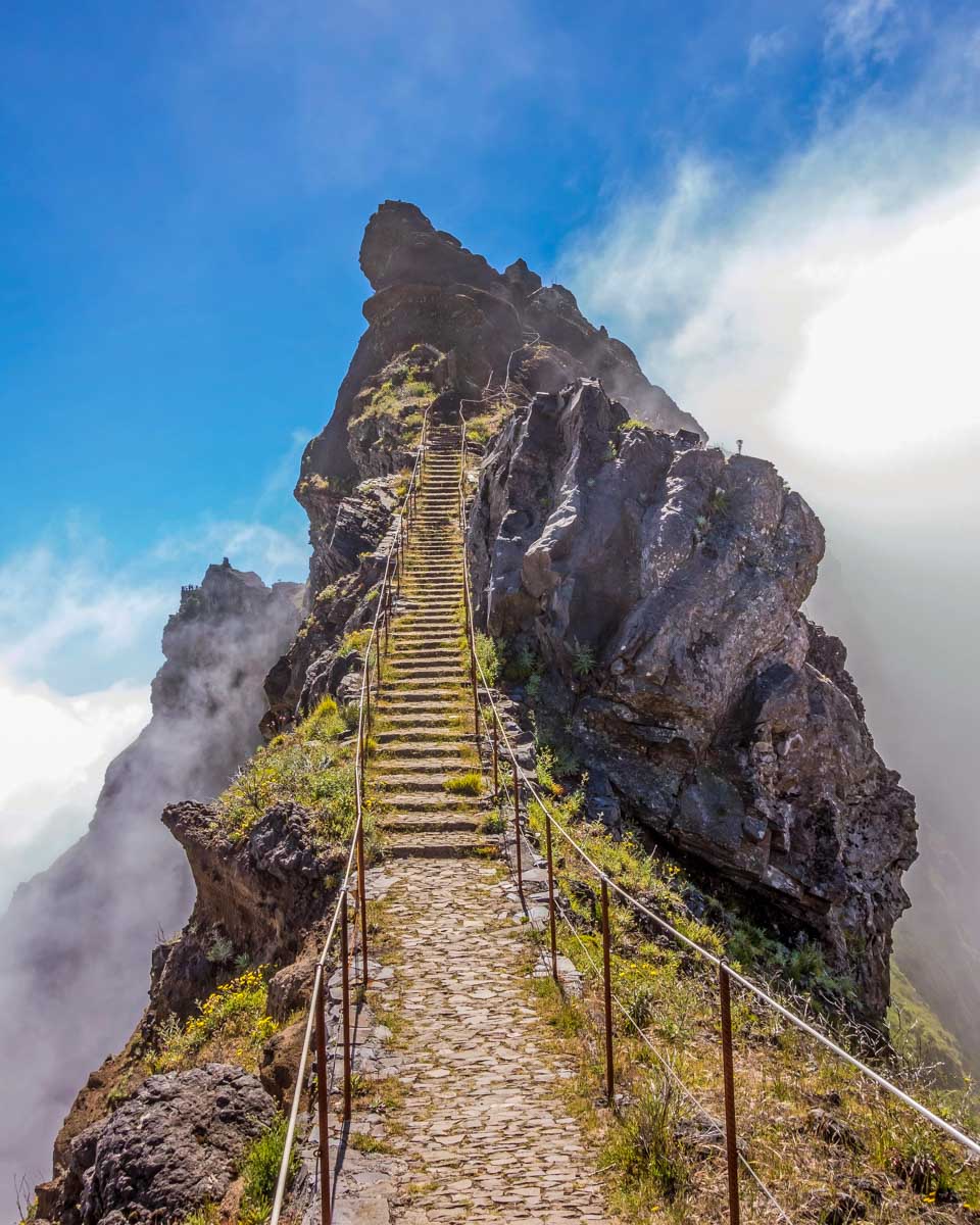 Part of the summit hike Pico do Arieiro to Pico Ruivo in Madeira Portugal