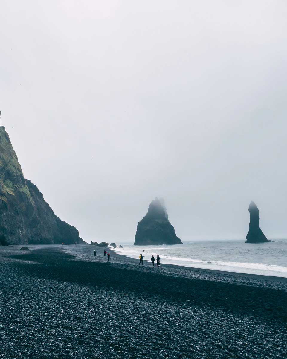 Reynisfjara black sand beach seen on a tour from Reykjavik Iceland