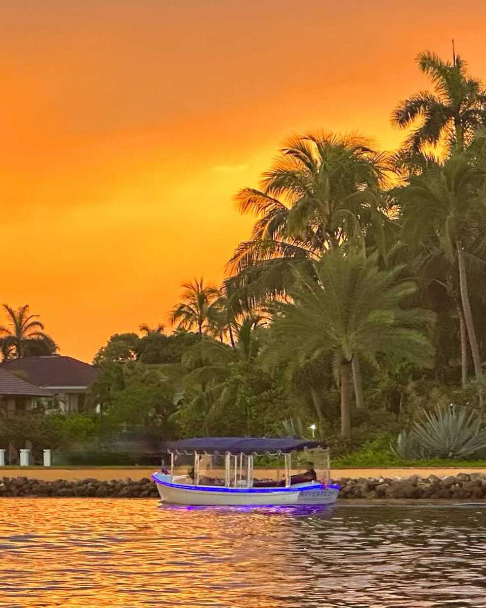 Riverfront Gondola Tours sunset boat ride in Fort Lauderdale Florida