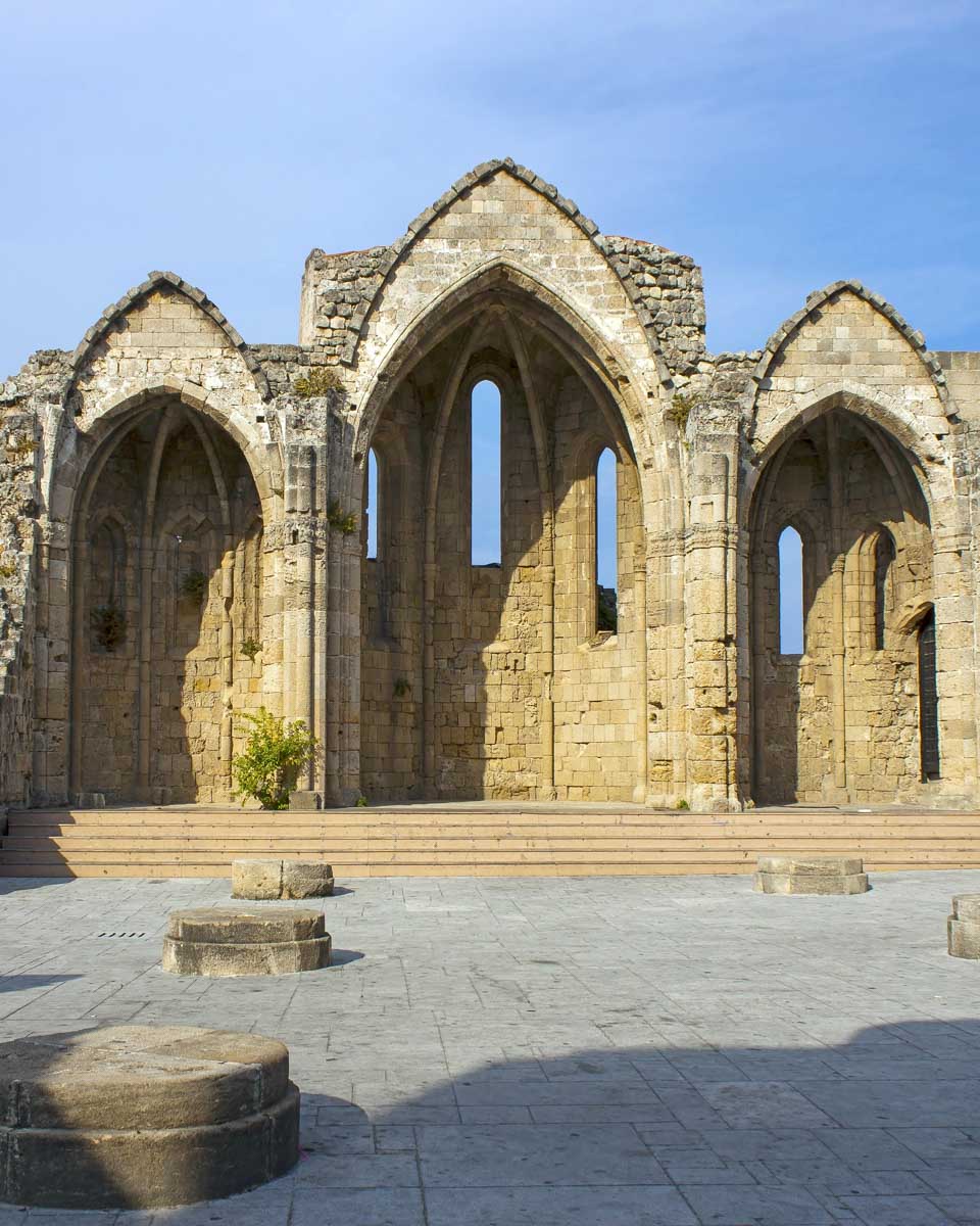 Romanic basilica ruins, Rhodes old town Greece
