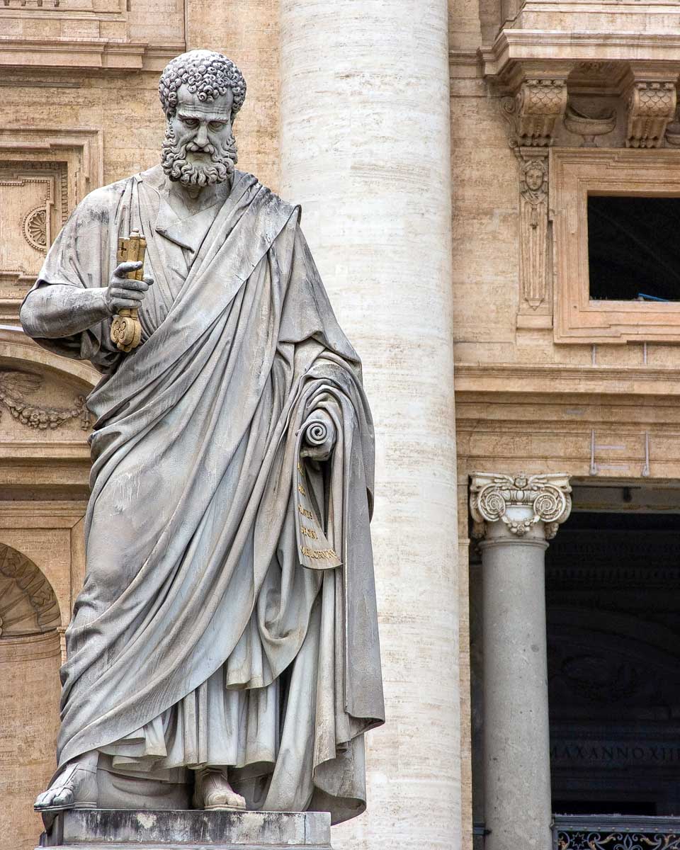 Sculpture of St. Peter in St Peters Basilica Vatican Rome