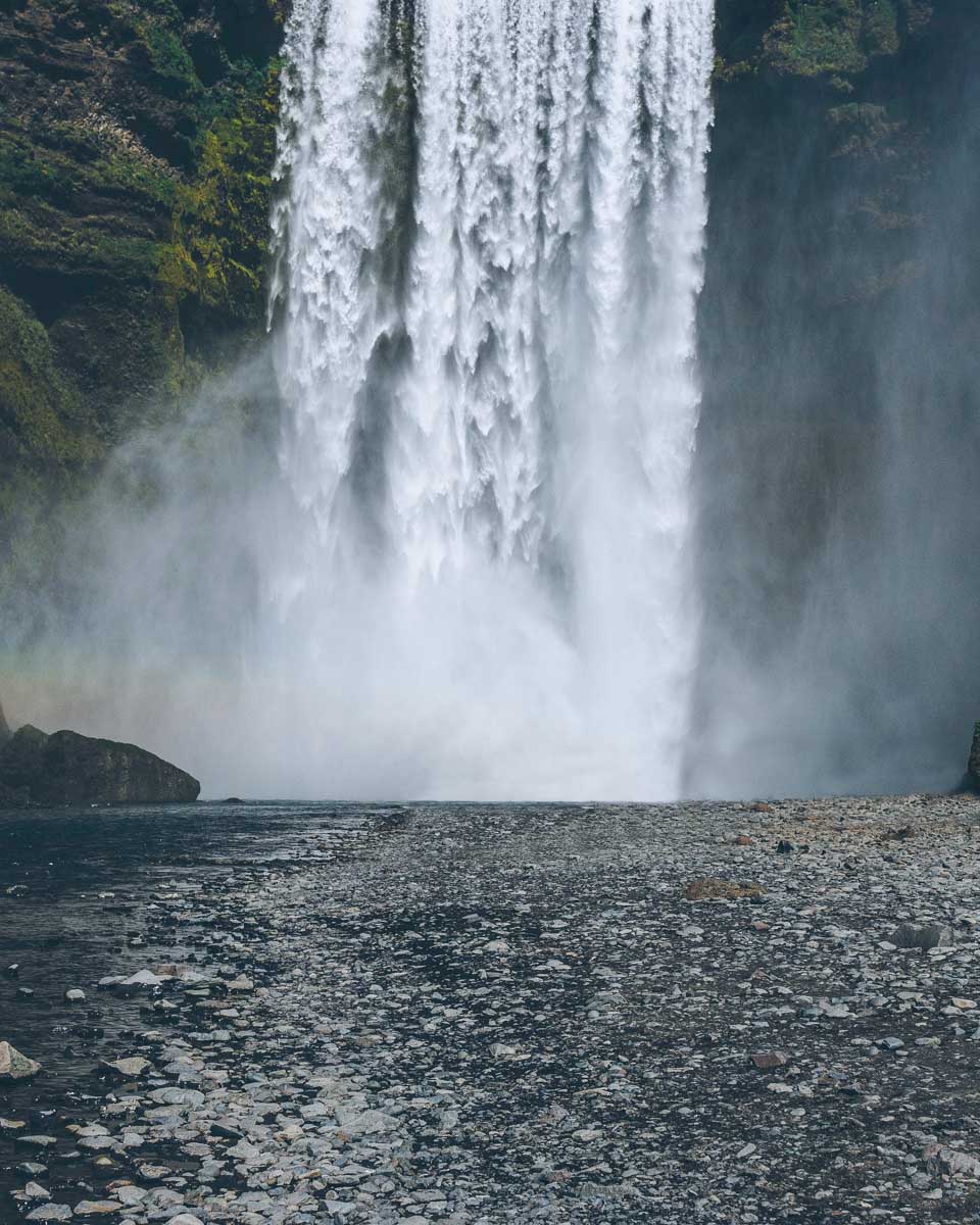 Skogafoss waterfall seen on a tour from Reykjavik Iceland