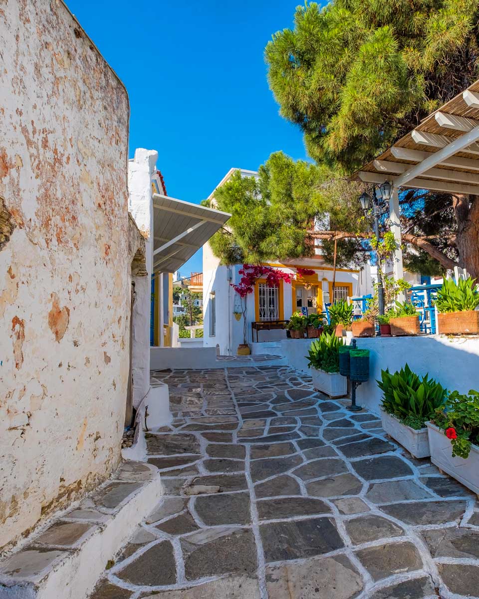 Streets of a village near Naxos Greece