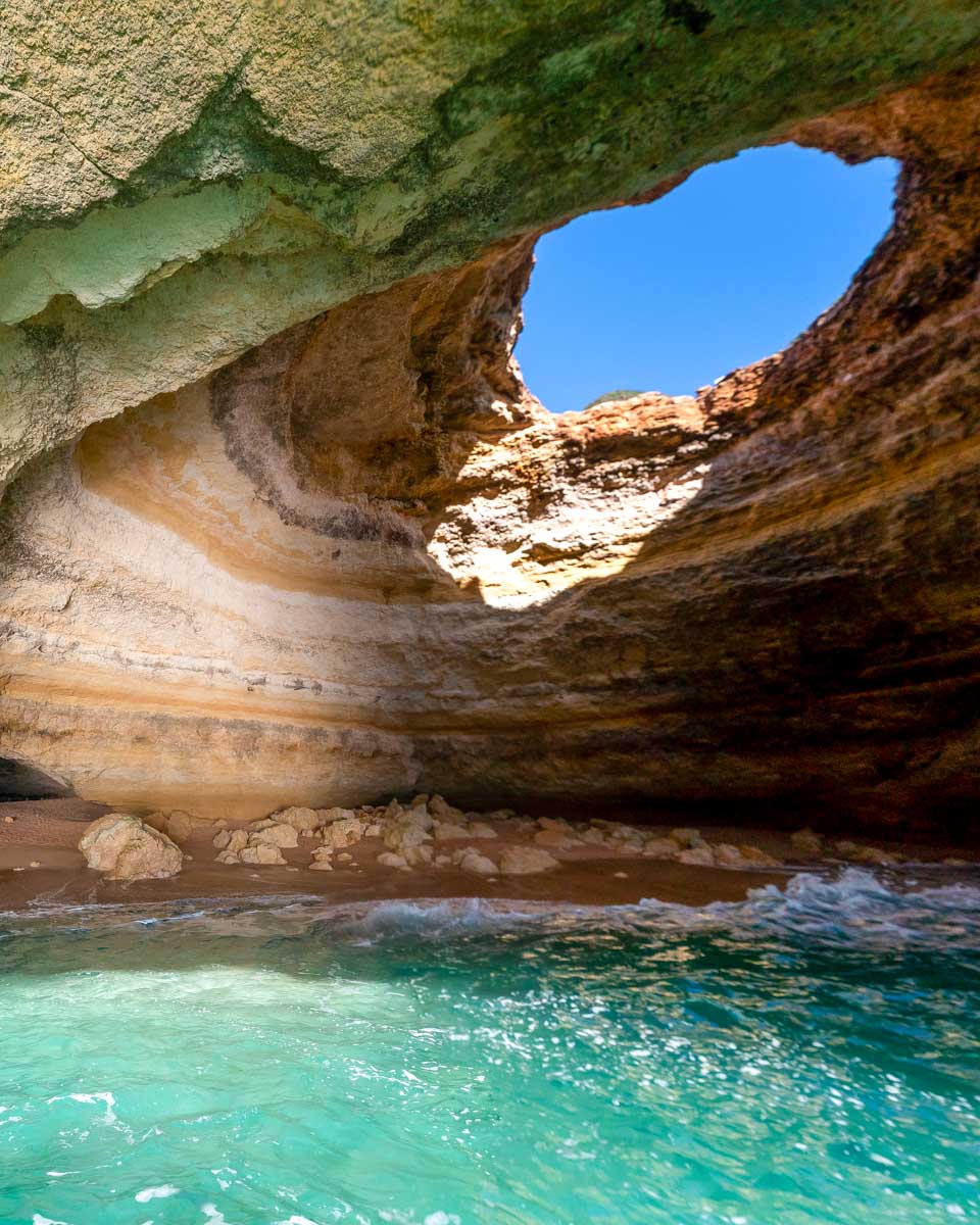 The Benagil Cave seen on a kayak tour from Albufeira Portugal