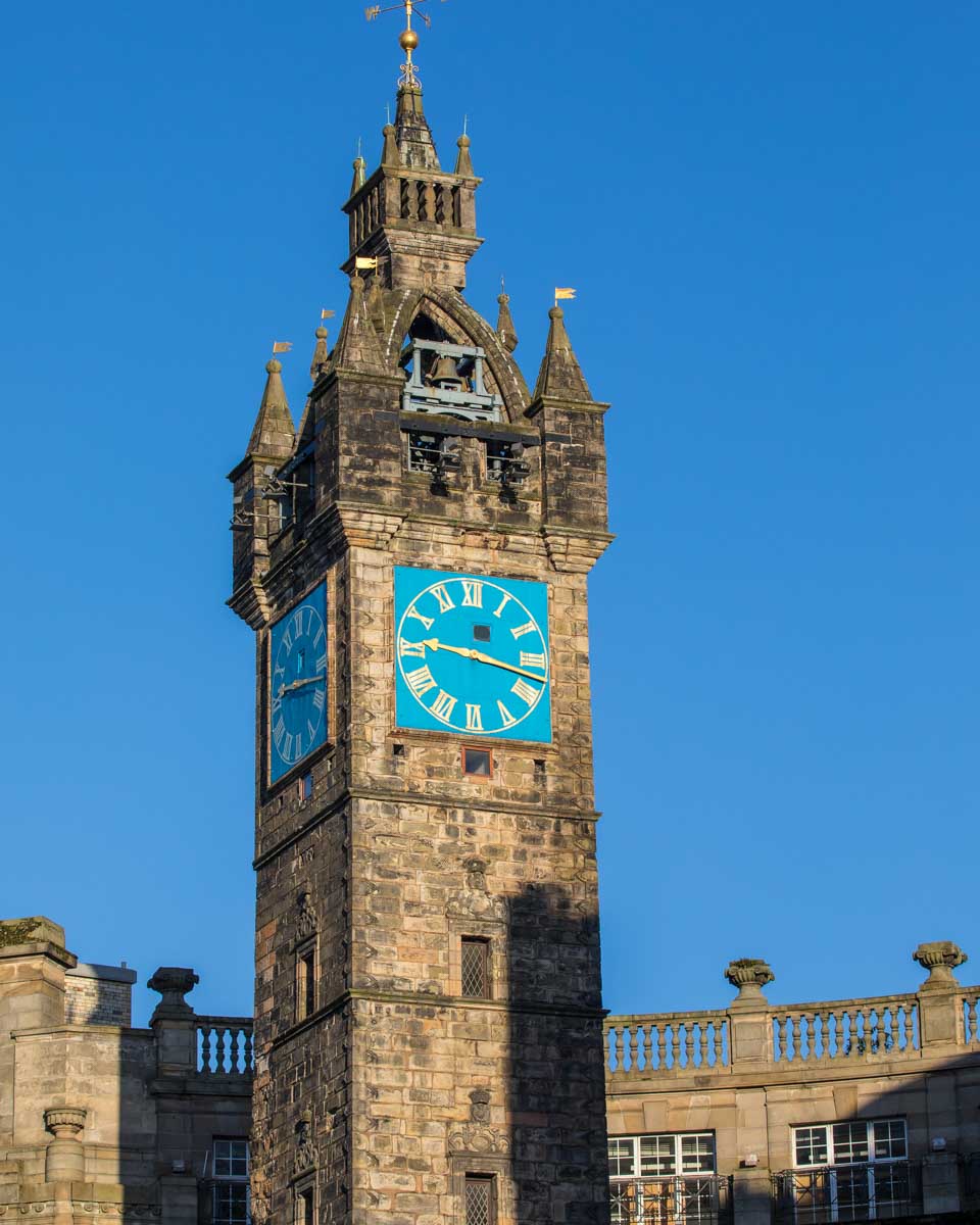 The Tolbooth Steeple seen on a sightseeing tour in Glasgow Scotland