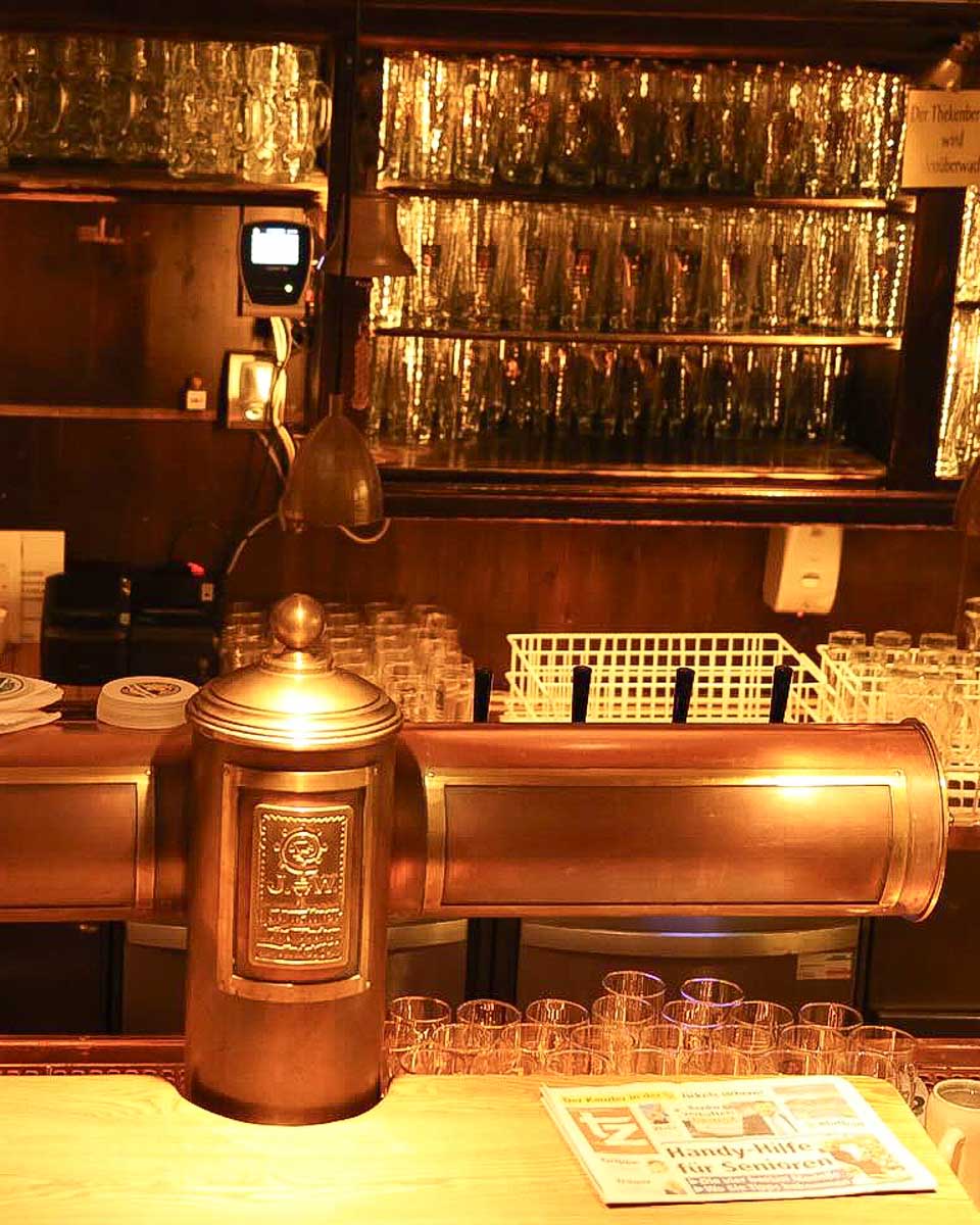 The bar at Augustiner Klosterwirt in Munich Germany