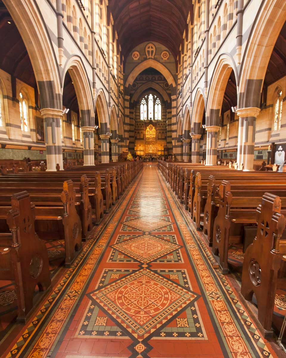 The inside of St Pauls Cathedral in London England