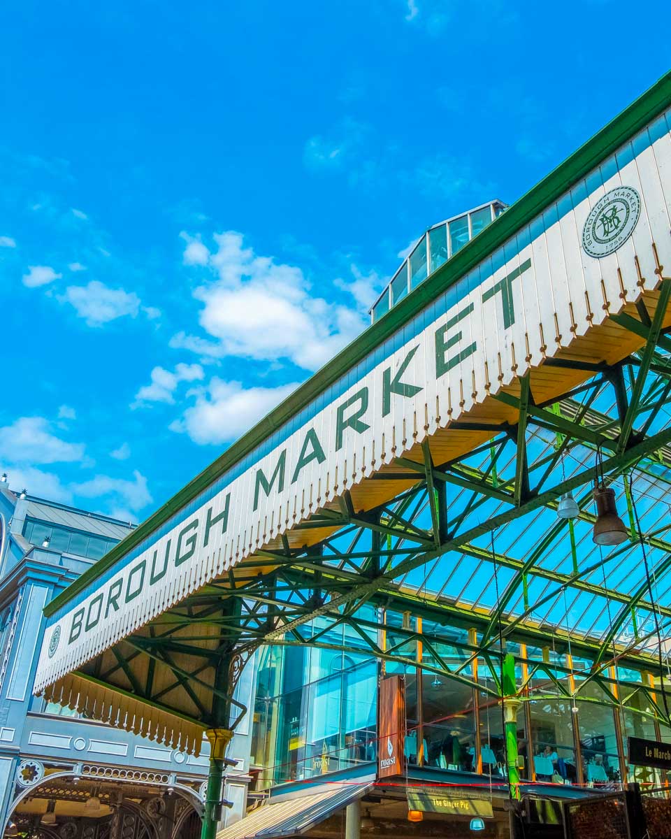 The outside of Borough Market in London England