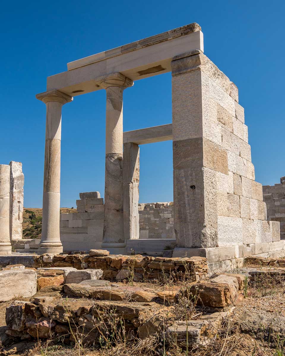 The ruins of Temple of Demeter in Naxos Greece