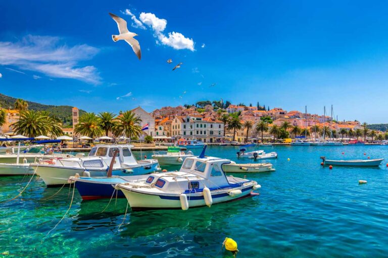 The waterfront promenade in Hvar Croatia