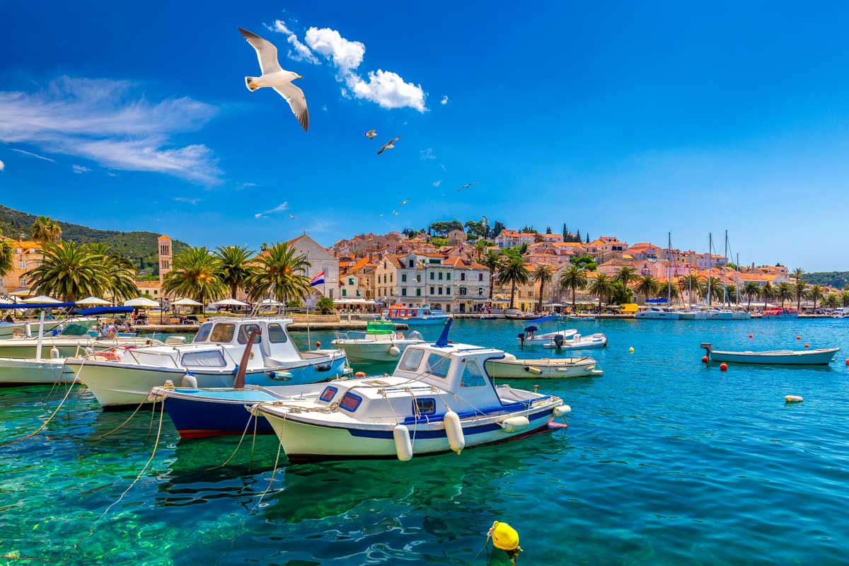 The waterfront promenade in Hvar Croatia