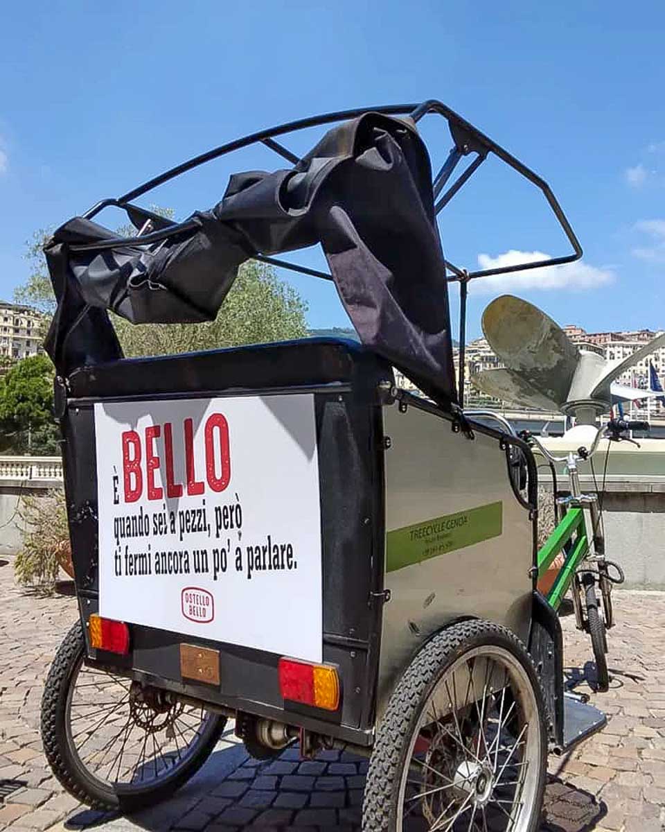 TreeCycle Genoa a rickshaw seen in Genoa Italy on a tour