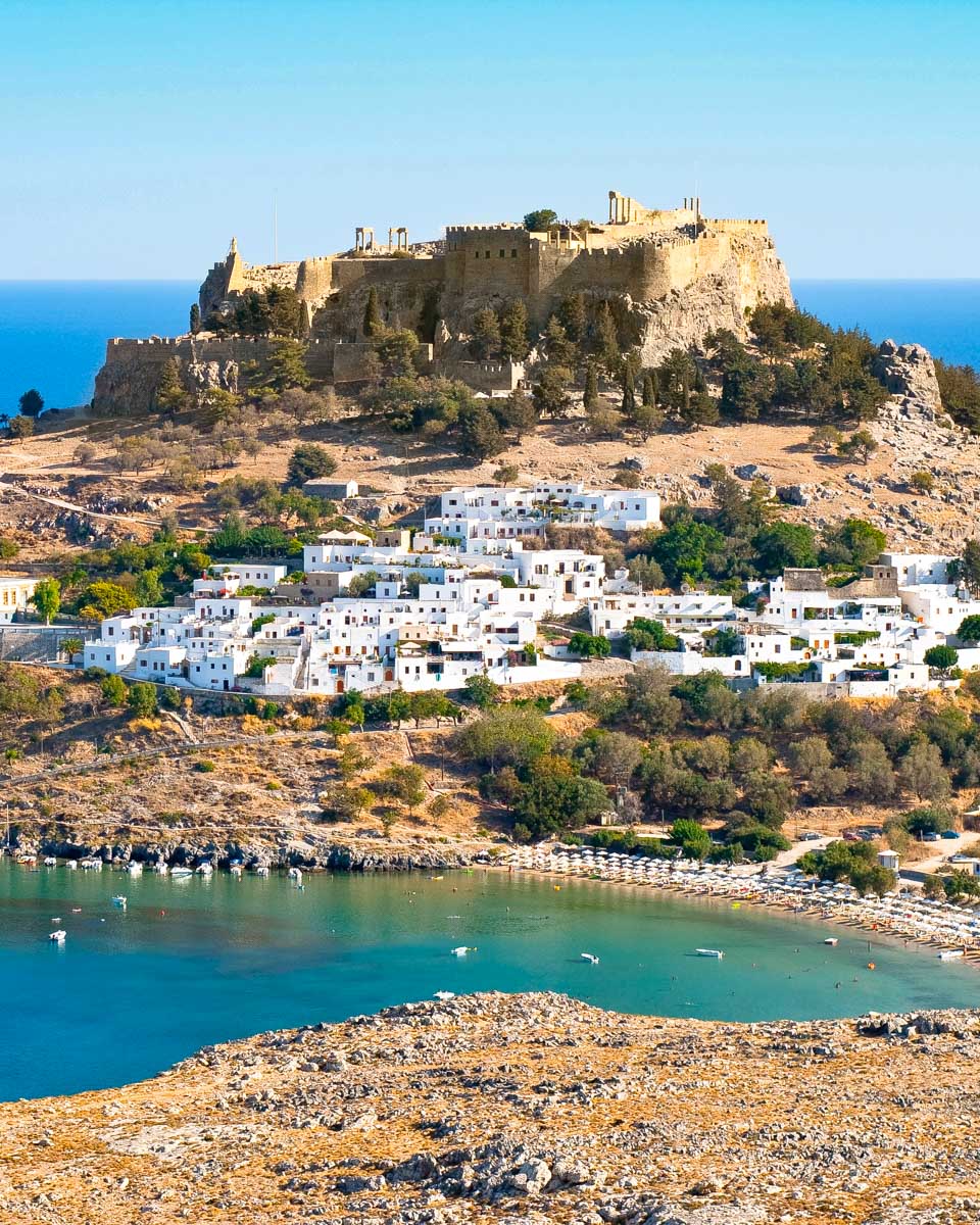 View of Lindos on a tour from Rhodes Greece