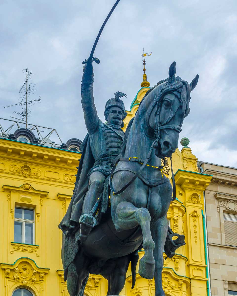 ban josip jelacic monument in Zagreb Croatia