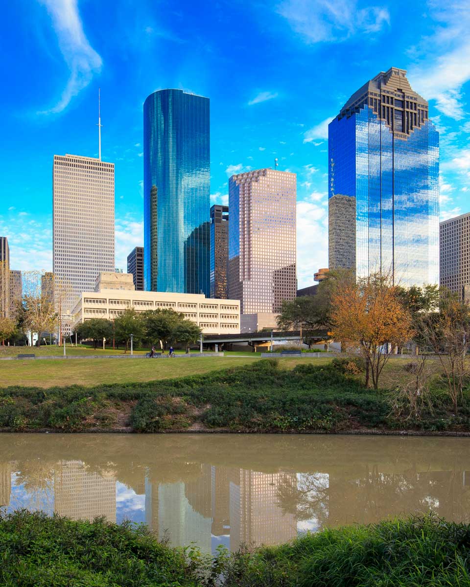 buffalo bayou park seen on a tour of Houston Texas