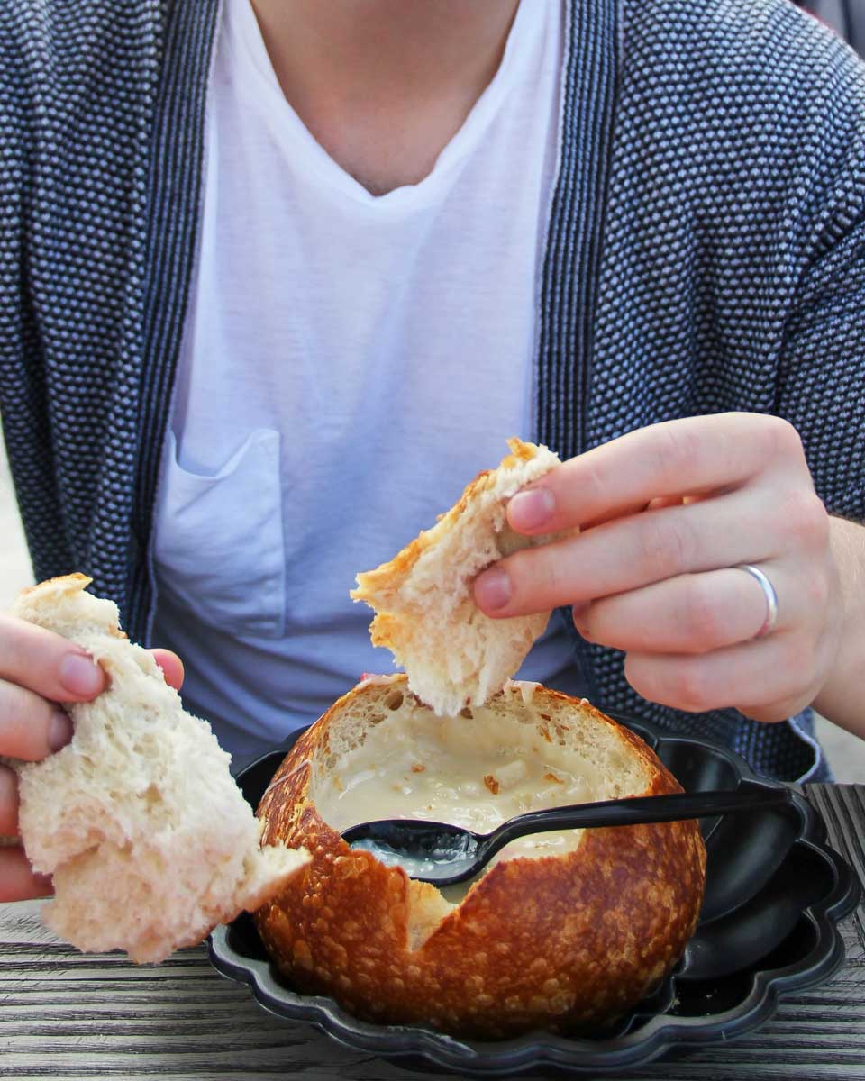 A-chowder-bowl-eaten-at-Quincy Market Faneuil Hall Boston Massachusetts