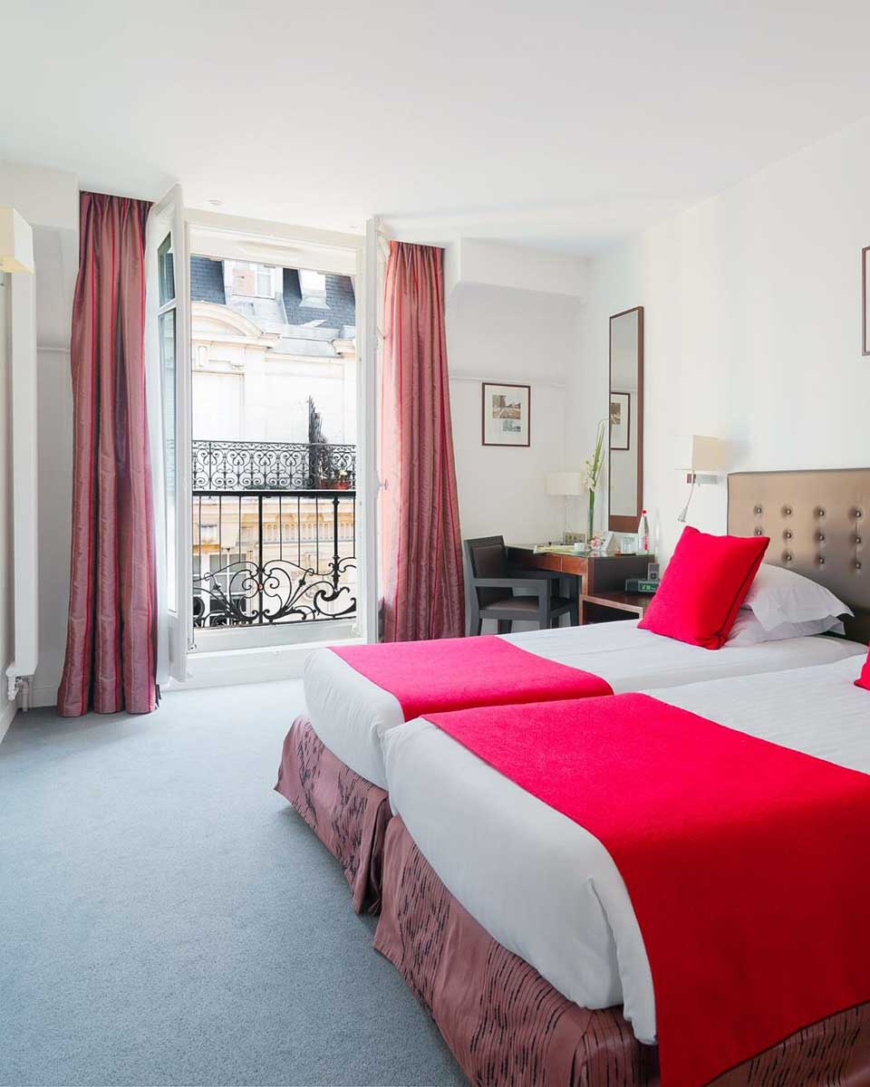 A hotel room at the Hotel Astra Opera in Paris