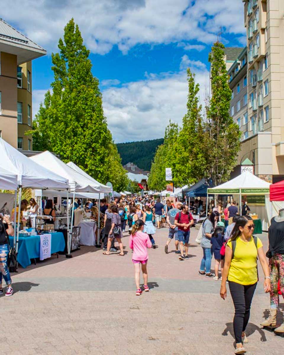 A shopping street in Whistler BC