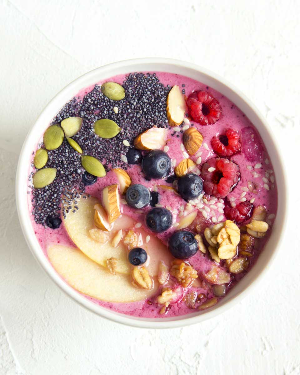 A smoothie bowl for breakfast in Seville Spain
