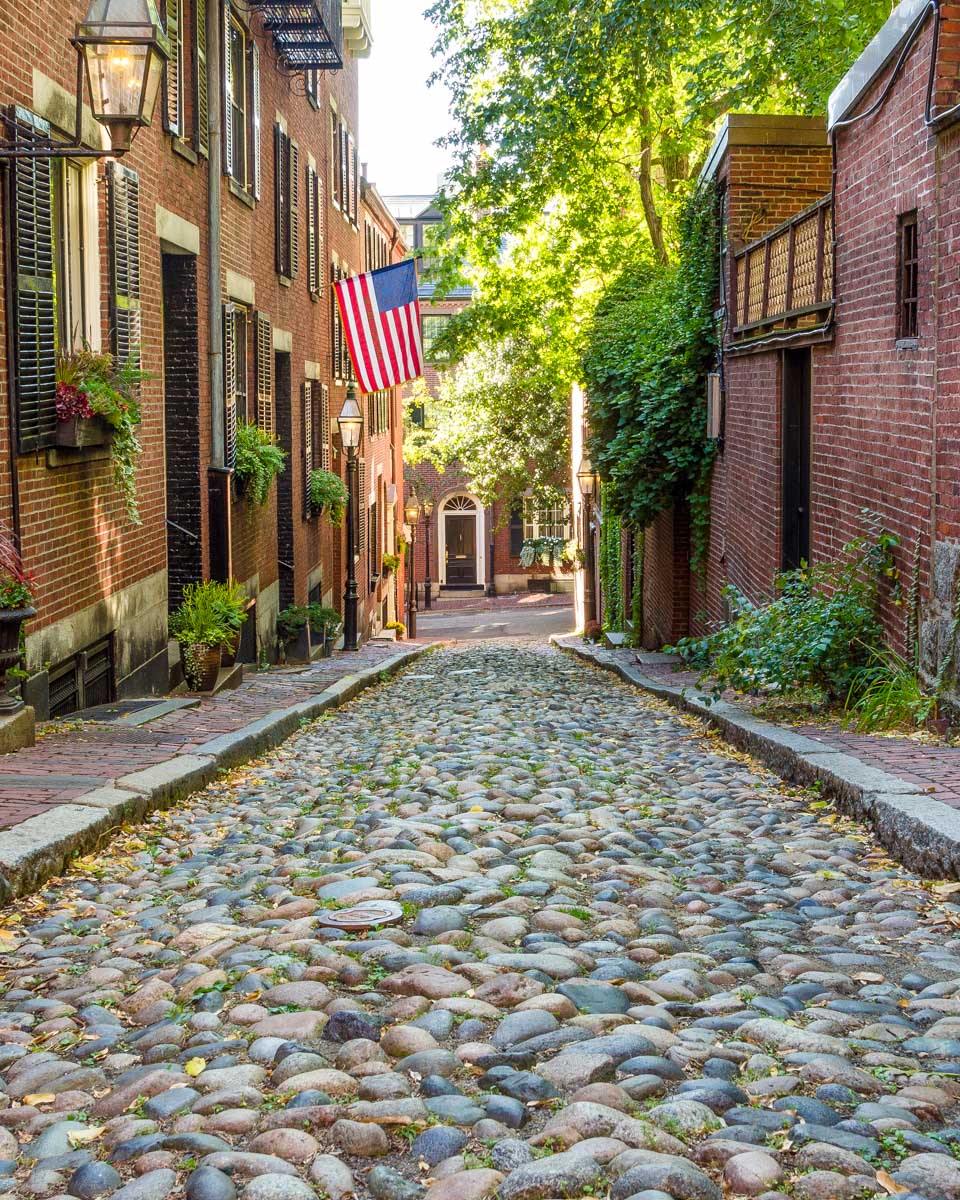 Acorn Street in Beacon Hill Boston Massachusetts