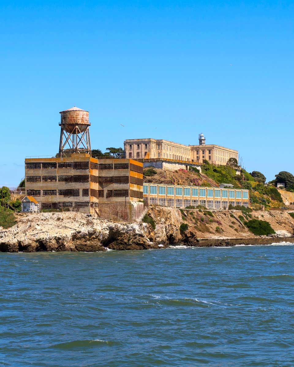 Alcatraz seen from the water in San Francisco California