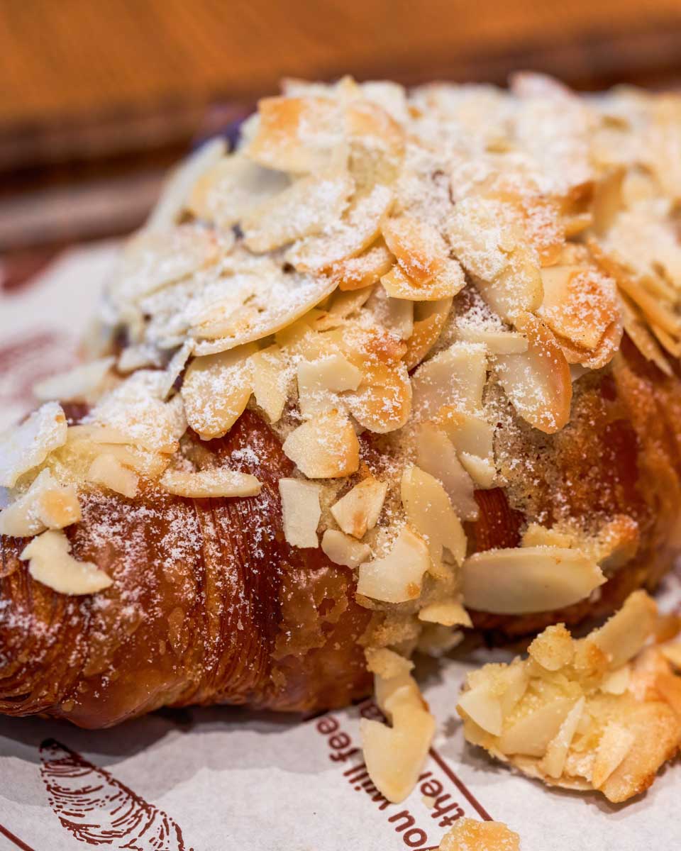An almond croissant eaten in Banff Alberta