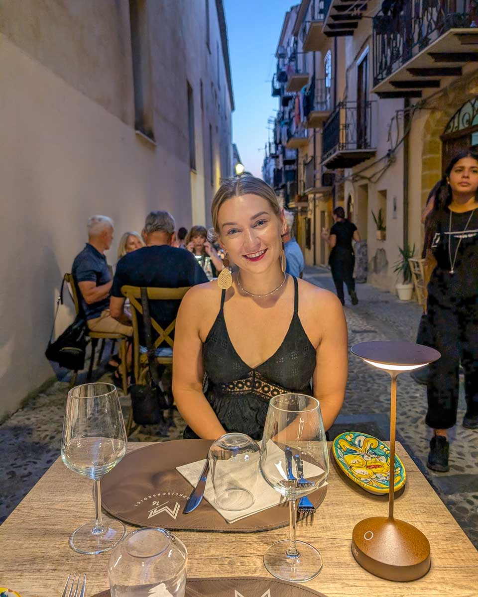 Bailey-eats-dinner-with-wine-in-Nice France