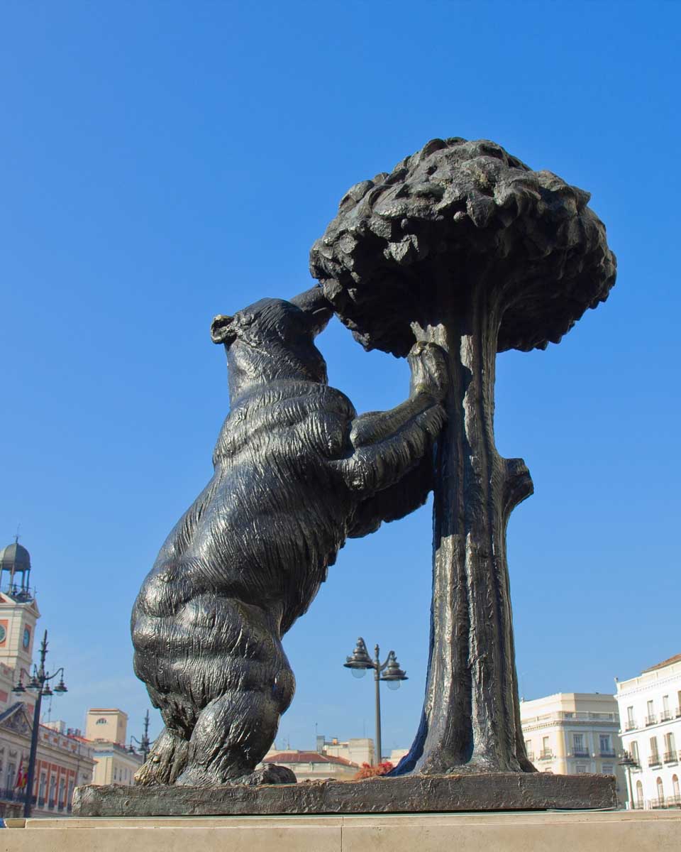 Bear with strawberry tree, Madrid, Spain