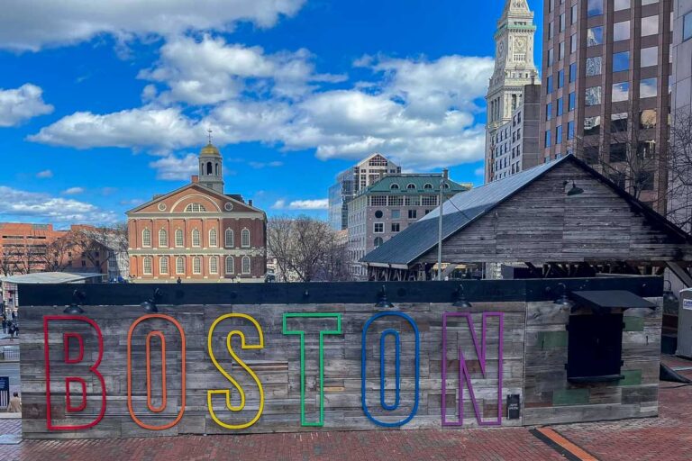 Boston sign in Boston Massachusetts