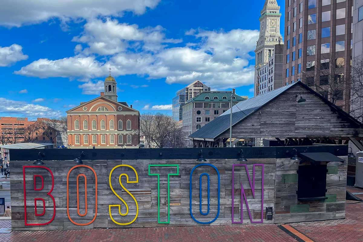 Boston sign in Boston Massachusetts