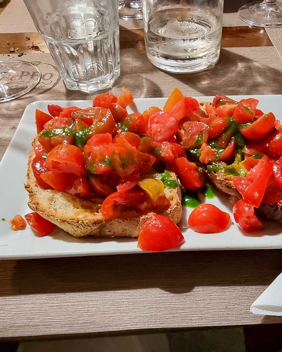 Bruschetta-eaten-on-a-food-tour-in-San Sebastian Spain