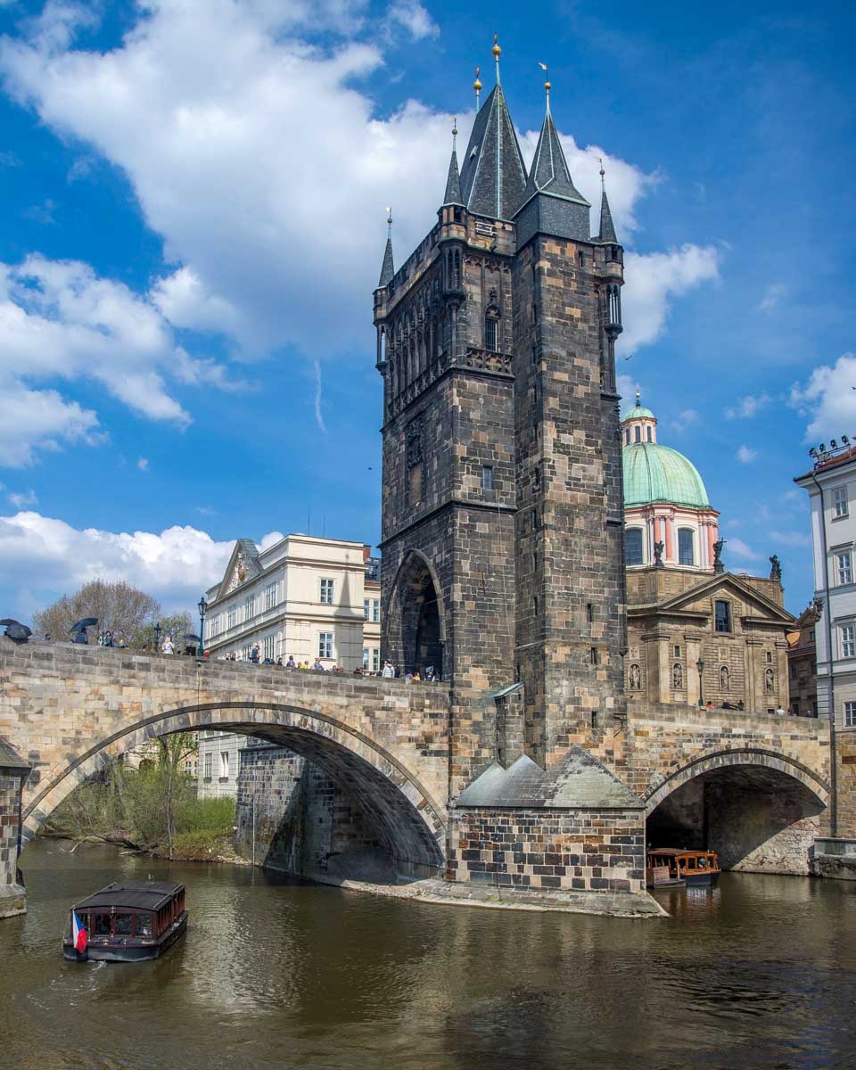 Charles Bridge seen on a walking tour in Prague Czech Republic
