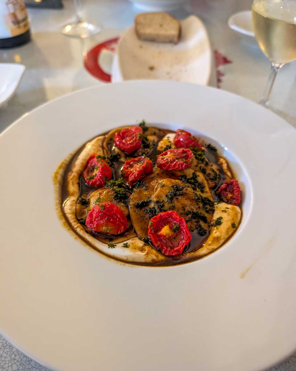 Dinner eaten on a food tour in Whistler BC