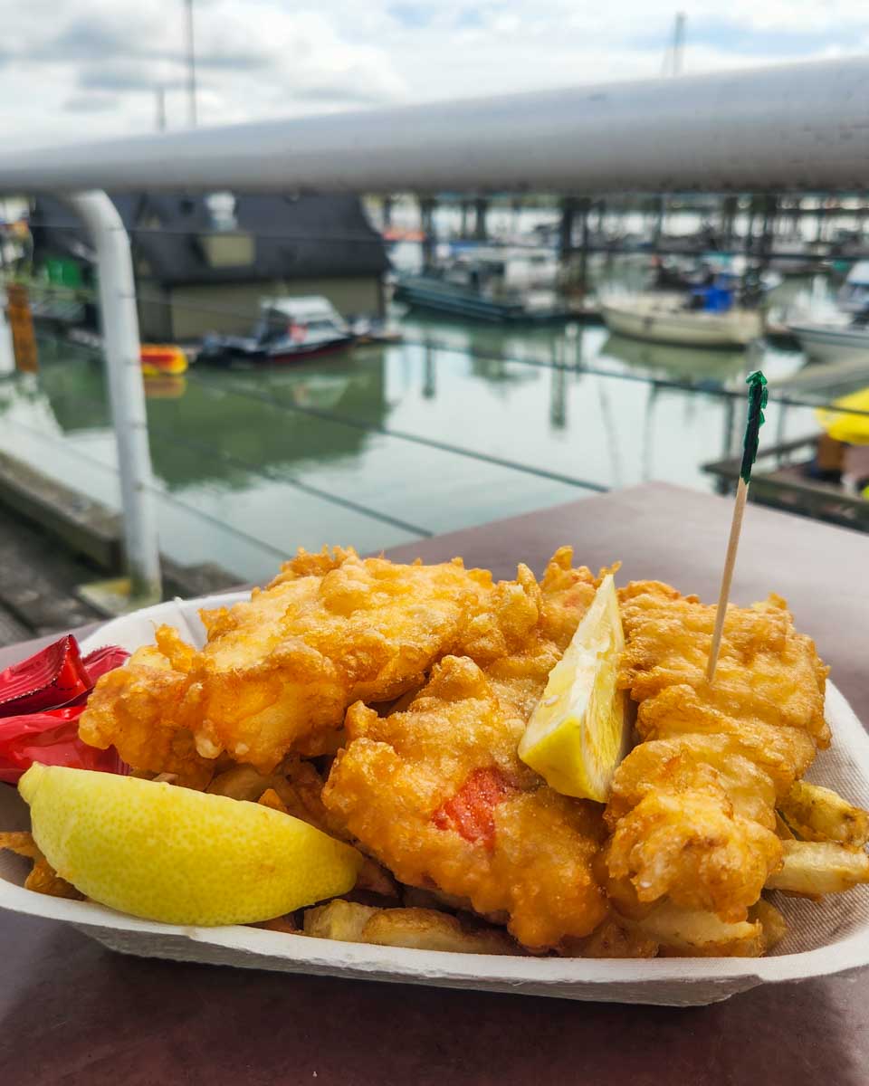 Fish and chips eaten in San Francisco California