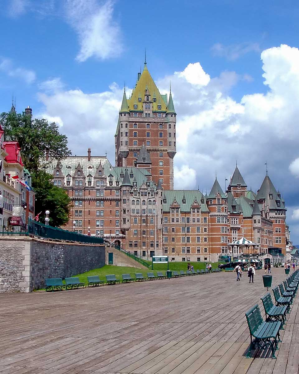 Frontenac Castle in Quebec City Quebec seen on a walking tour
