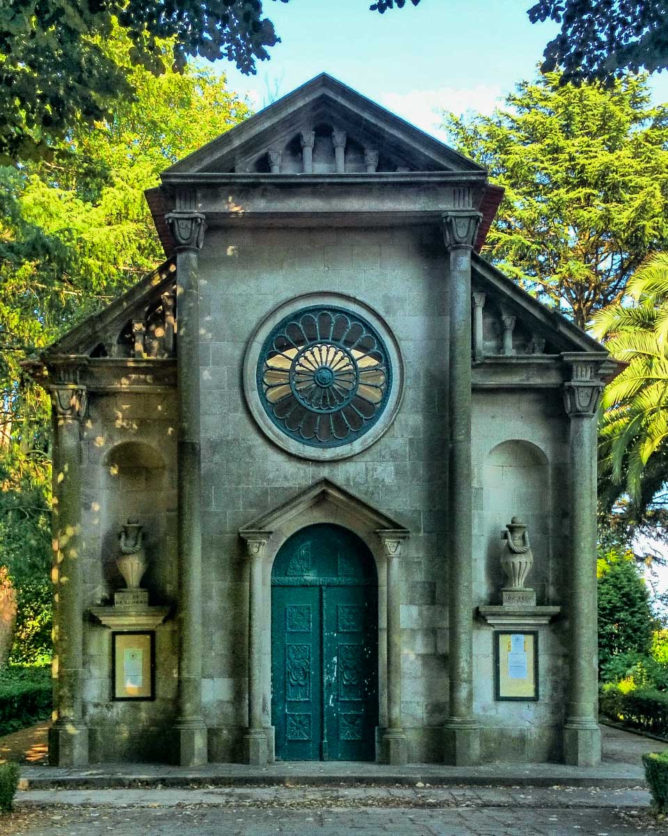 Lutheran church in Cristal Palace gardens in Porto Portugal