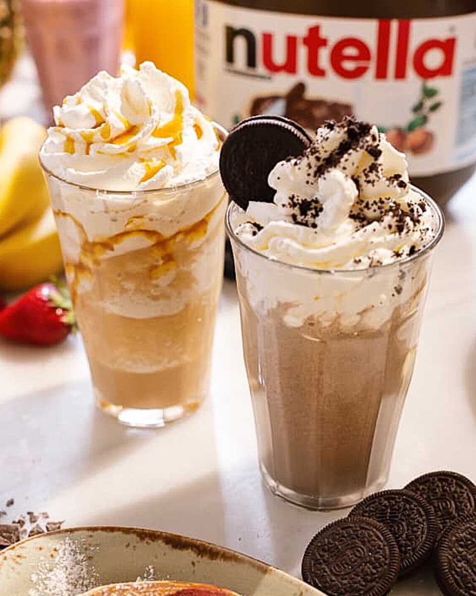 Milkshakes at Mimi's Creperia in Madrid Spain