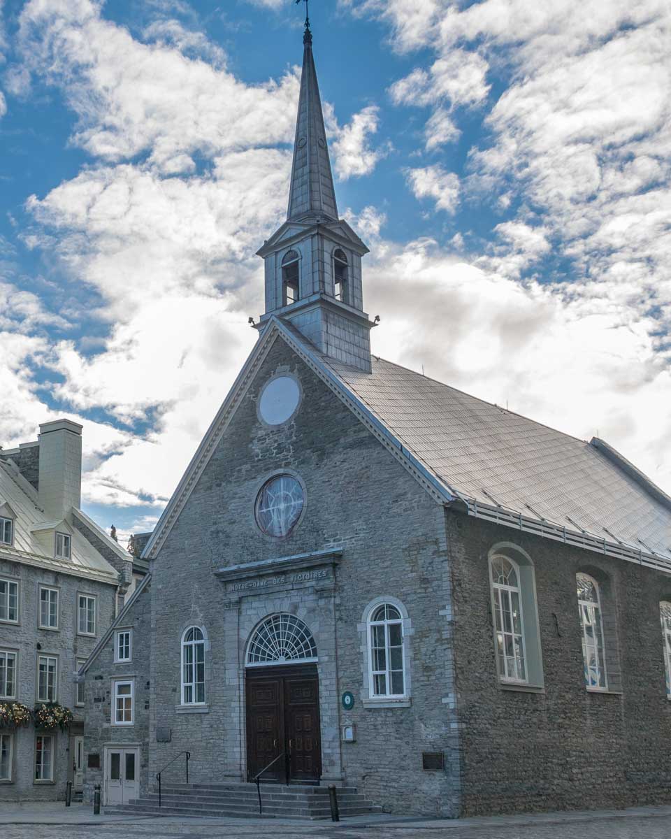 Notre-Dame-des-Victoires Church seen on a tour of Quebec City Quebec