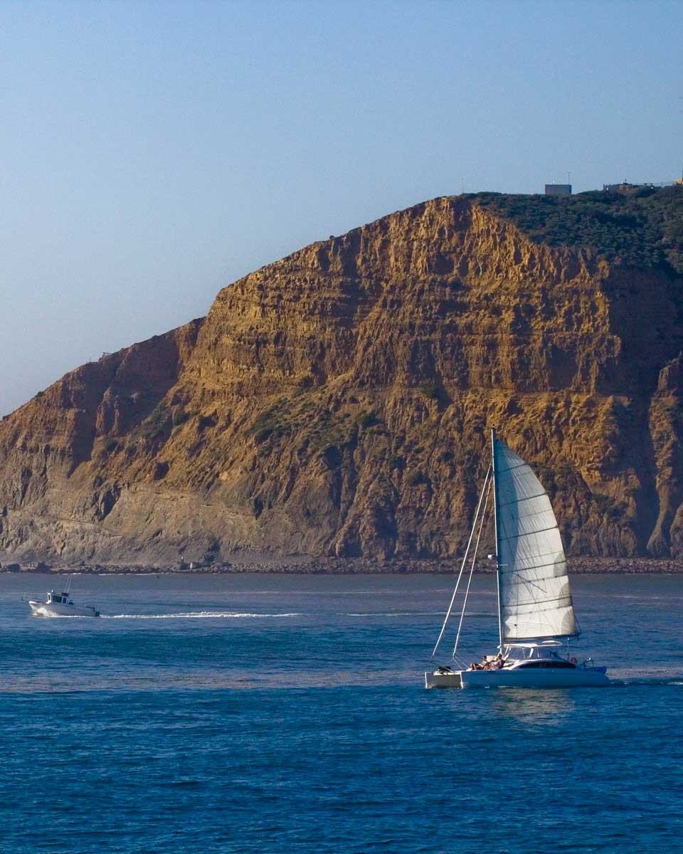 Point Loma seen on a sailing tour from San Diego