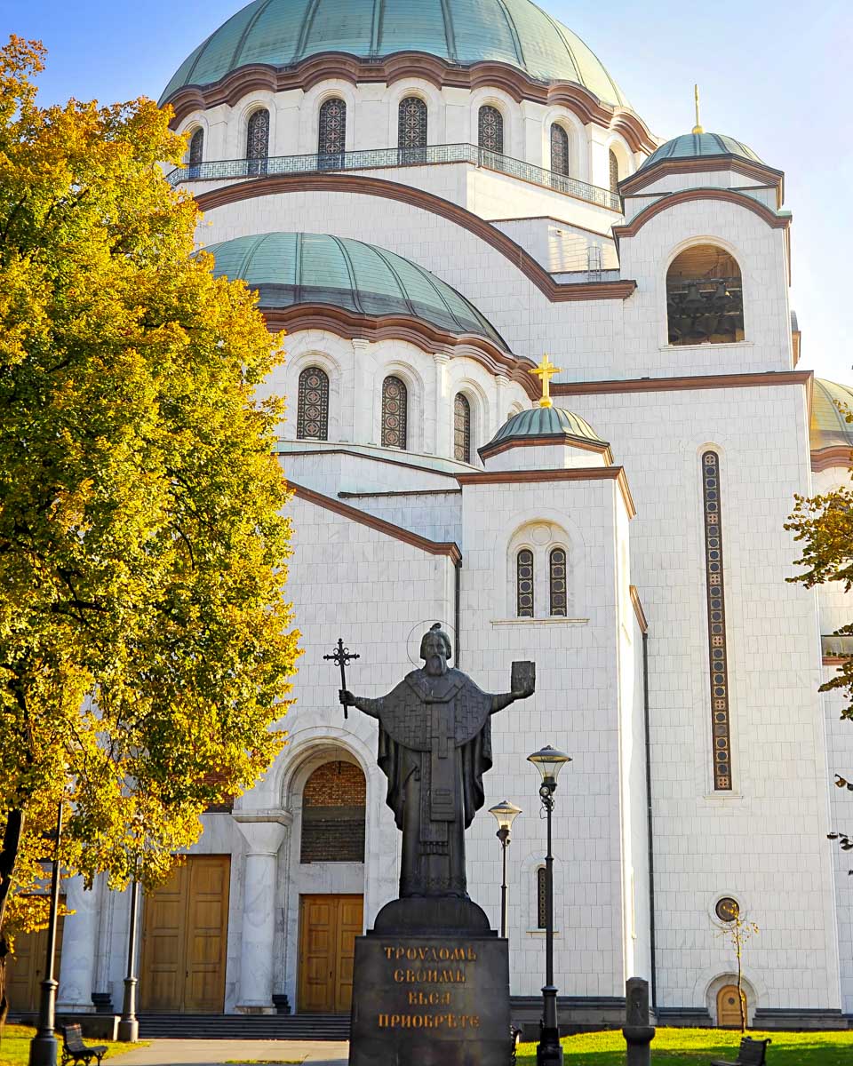 Saint Sava church seen on an ebike tour of Belgrade Serbia