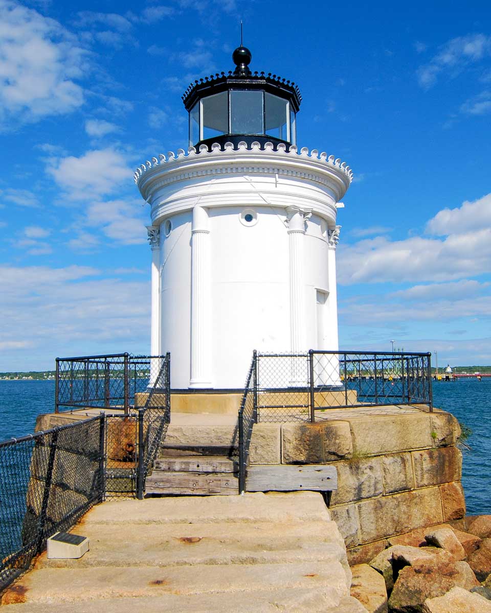Spring Point Ledge Bug Light lighthouse seen on a lighthouse tour from Portland Maine USA seen on a tour