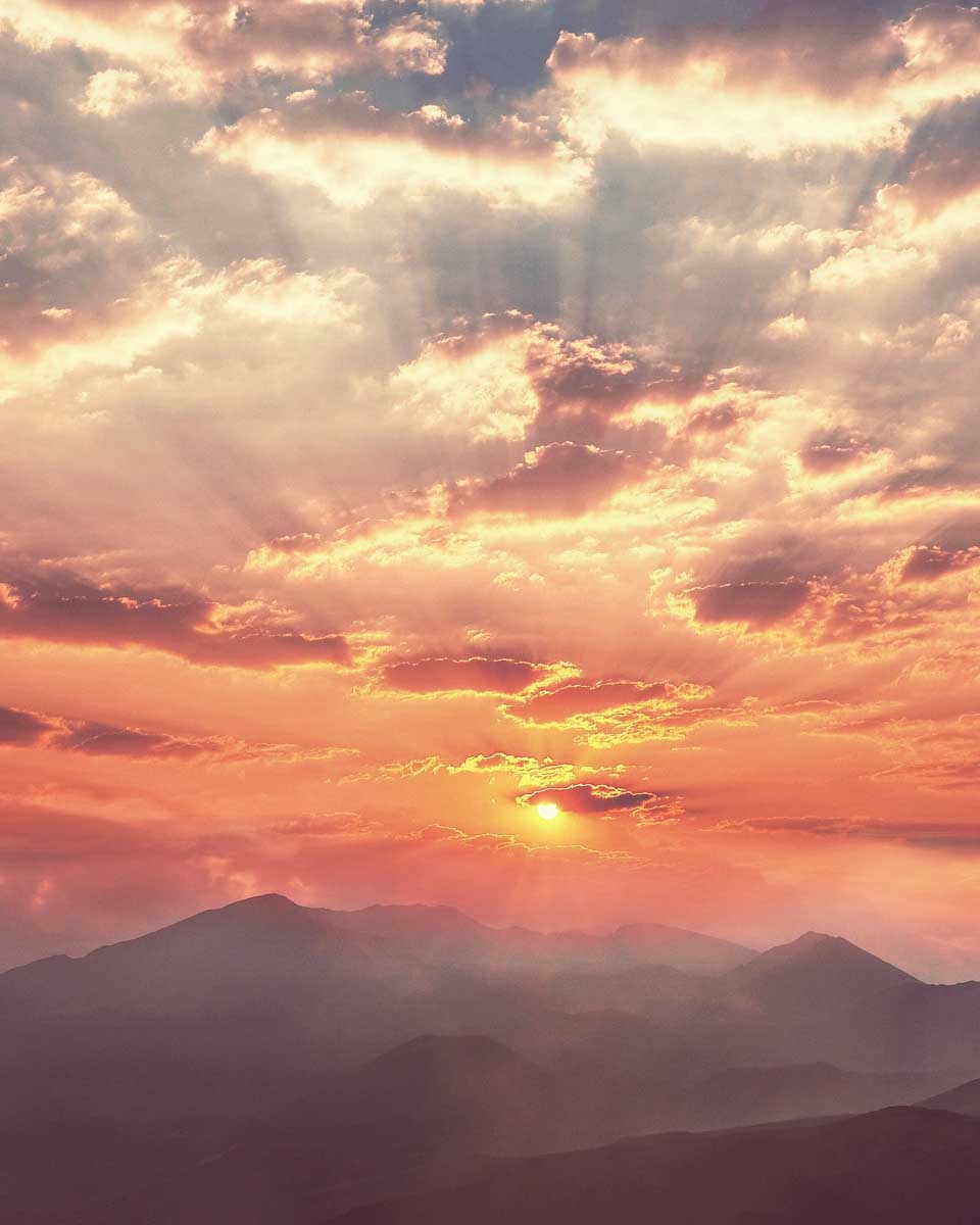Sunrise over Mount Haleakala seen on a tour from Maui Hawaii
