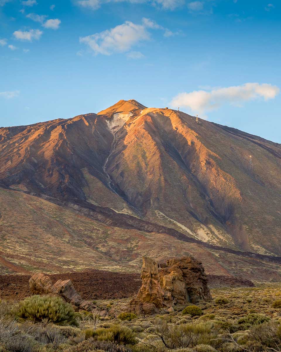 Teide volcano seen at sunset on a star gazing tour of Teide National Park on the Canary Islands