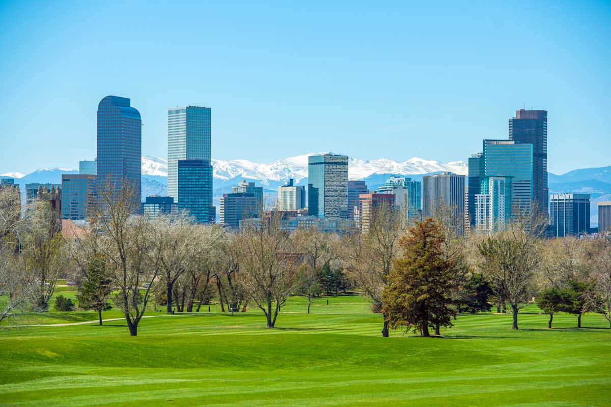 The Denver Colorado skyline