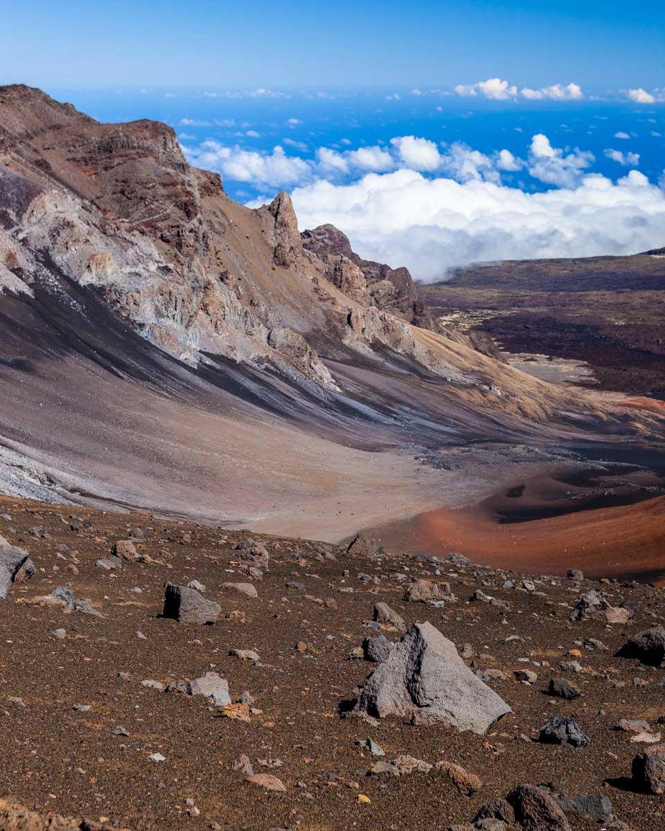 The Mount Haleakala Crater seen on sunrise tour from Maui Hawaii