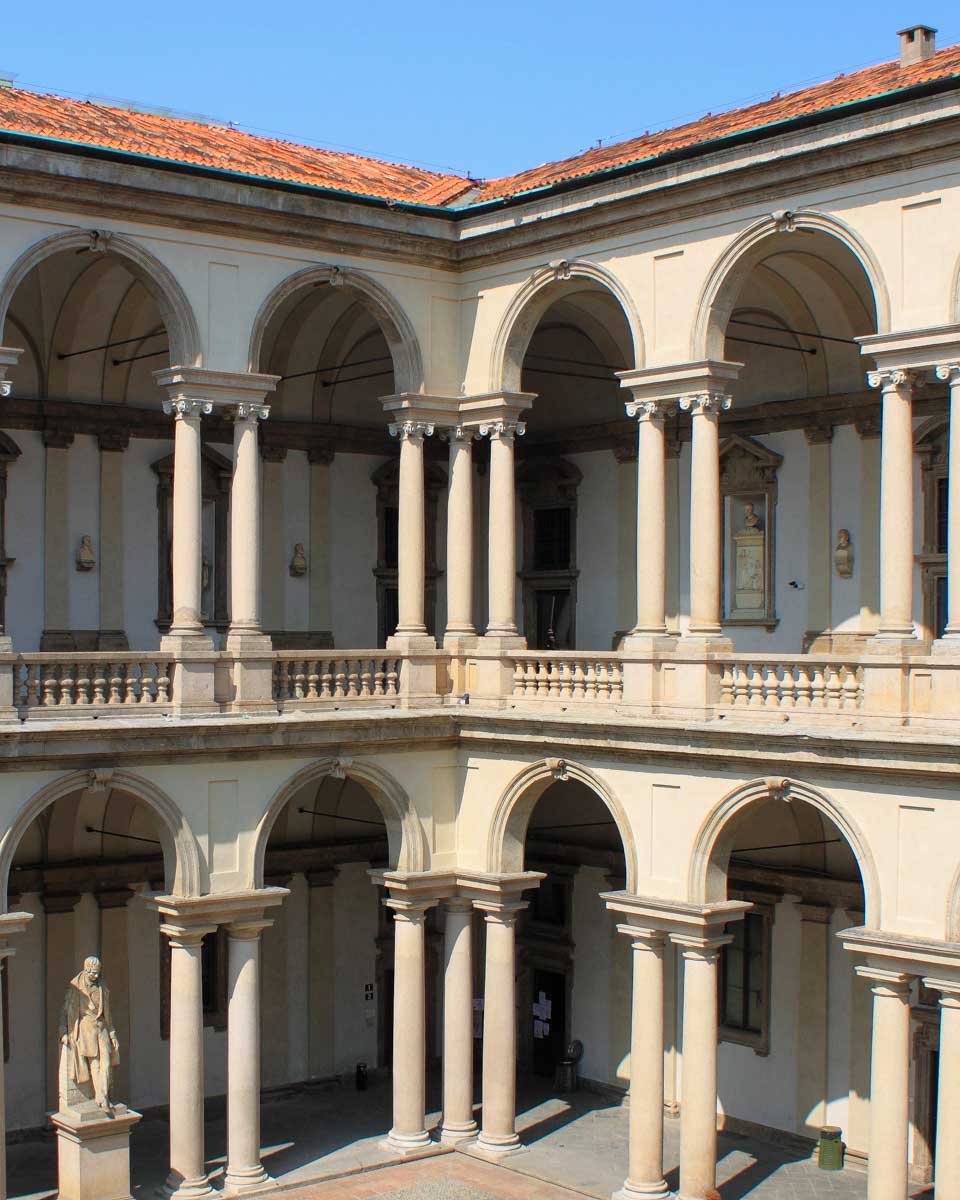 The Pinacoteca di Brera art gallery in Milan Italy