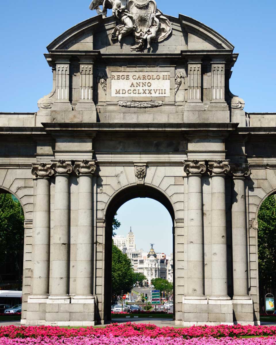 The Puerta de Alcalá in Madrid Spain